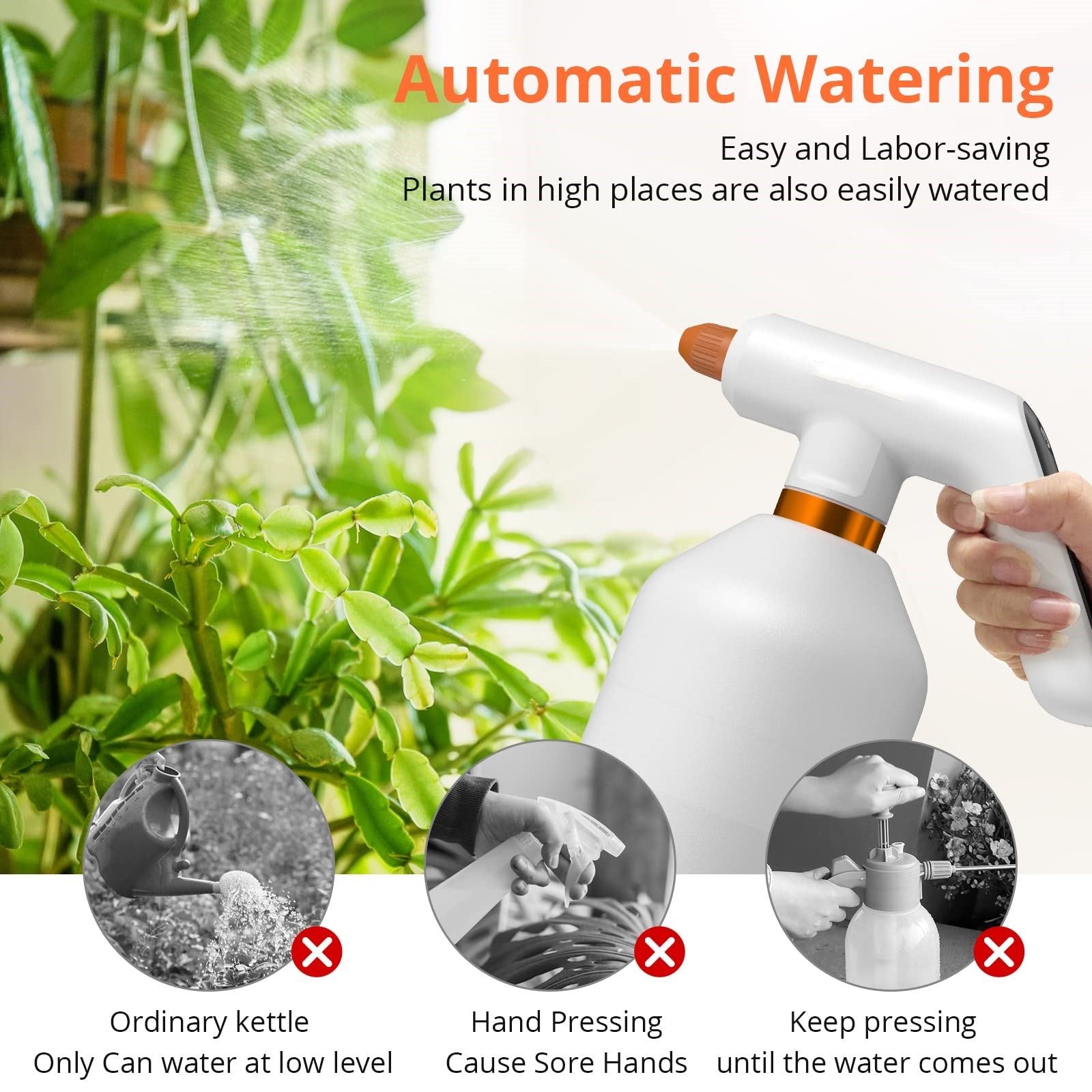 GARVEE Electric Plant Spray Bottle Electric Handheld Watering Can