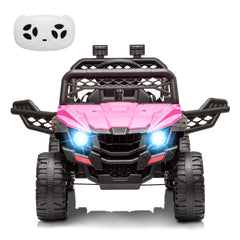 GARVEE 12V Kids Car: Ride-On Truck, Remote, Suspension, LED, 1.8-3.7 MPH, MP3, Engine Sound, ASTM Certified, for 3-7 Years  - Pink