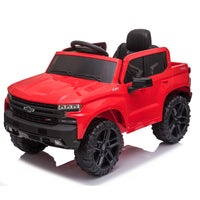 GARVEE 12V Ride on Car with Remote Control, Battery Powered Licensed Chevrolet Silverado GMC Kids Ride On Truck, Toddler Electric Vehicles Toys,Music,FM,Bluetooth, Spring Suspension, LED Light - Red