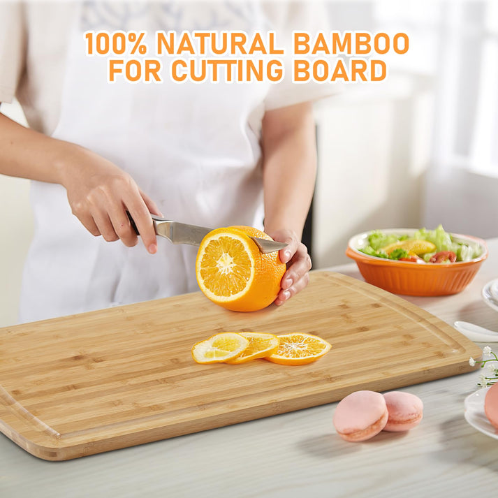 GARVEE Bamboo Cutting Board Side View