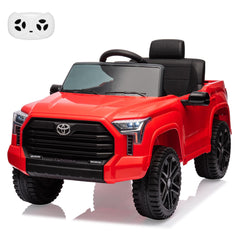 GARVEE 12V Ride on Car for Kids, Licensed Toyota Ride on Truck, Battery Powered Electric Car with Remote Control, MP3, LED Lights, Suspension System, Double Doors, Safety Belt, Ride On Toys for Boys Girls - Red