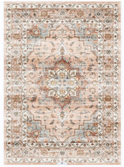 GARVEE Machine Washable Rug 5x7 Bedroom Rug Vintage Distressed Rug with Rubber Backing Stain Resistant Oriental Throw Floor Cover Traditional Rug Carpet for Living Room Dining Room Home, Orange