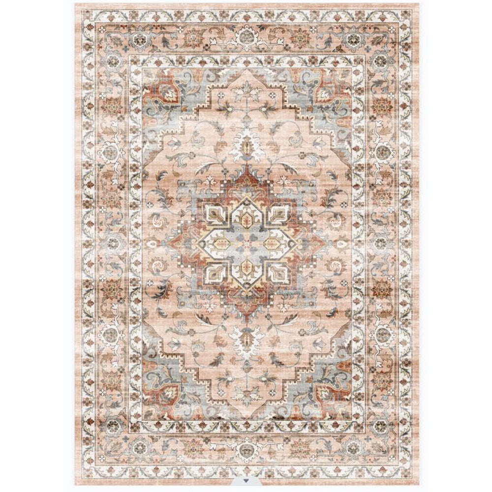 GARVEE Washable Rug 8x10 Large Living Room Area Rug Vintage Distressed Rug with Rubber Backing Indoor Throw Floor Cover Stain Resistant Oriental Rug Traditional Carpet for Bedroom Home, Orange