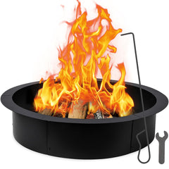 GARVEE Fire Pit Ring, 45 Inch Outer/39 Inch Inner Diameter Fire Pit Liner,1.5 mm Thickness Fire Pit Insert, DIY Fire Ring On, In-Ground, Smokeless Bonfire Liner