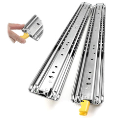 GARVEE 1 Pair Heavy Duty Drawer Slides with Single Lock, 18 20 22 24 26 28 30 32 34 36 38 40 44 48 60 Inch 500 Lbs Load Capacity Drawer Slides, Ball Bearing Lock-in & Lock-Out, 3-Fold Full Extension