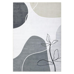 GARVEE Aesthetic Area Rugs 5x7 Washable Rugs for Living Room Artistic Modern Printed Rug Low Pile Bedroom Rug Abstract Area Rugs Non Slip Throw Rugs for Office Classroom Dining Room, Grey/Taupe