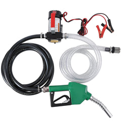 GARVEE 12V DC Electric Fuel Transfer Pump Kit, 10GPM/40LPM Portable Self-Priming Fuel Transfer Extractor Pump Kit with Aluminum Automatic Nozzle, 360 Swivel Connector, Green