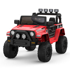 GARVEE 12V Kids Ride On Truck Car w/Parent Remote Control, Spring Suspension, Led Lights,3 Speed Adjustable, Kids Gift for Boys and Girls - Red