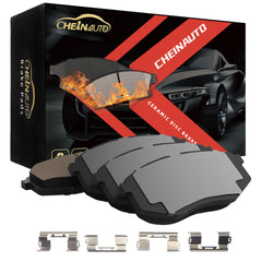 GARVEE Front Brake Pads with Hardware 4 PCS Ceremic Brake Pads Set - 6S1444 / Black
