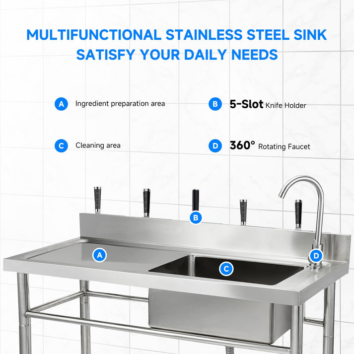 GARVEE Commercial Sink Front View