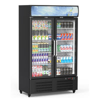 GARVEE 26.2 Cu. Ft. Upright Commercial Display Fridge, Double Glass Doors