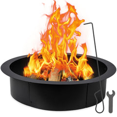 GARVEE Fire Pit Ring, 42 Inch Outer/36 Inch Inner Diameter Fire Pit Liner,1.5 mm Thickness Fire Pit Insert, DIY Fire Ring On, In-Ground, Smokeless Bonfire Liner for Outdoors