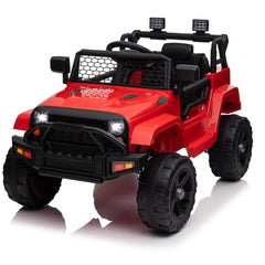 GARVEE 12V Ride On Truck Car for kid : Remote Control, 3 Speeds, MP3 Music, Suspension, LED Lights,for 3+ Year Old - Red