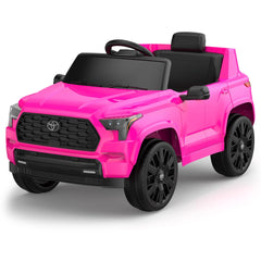 GARVEE Ride on Truck Car, 12V Licensed Toyota Electric Cars for Kids, Ride on Toys with Remote Control, Spring Suspension, LED Lights, Bluetooth, 3 Speeds - Rose