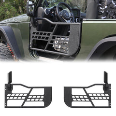 Off-Road Safari Tubular Doors with Side View Mirror Compatible with 2018-2022 Wrangler JL 2 Door - Set of 2 Fat Tube Half Doors for Adventure