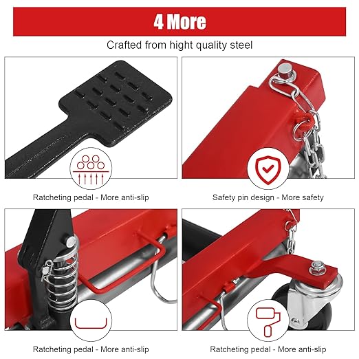 1500lbs Car Wheel Dolly, Ratcheting Pedal Lift,2 Pack