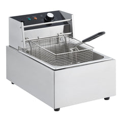 GARVEE Electric Deep Fryer, 6L Tank Stainless Steel Deep Fryer With Frying Basket & Lid, Temperature Control, Countertop Single Tank Fryers for Home Kitchen