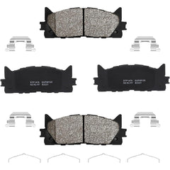 GARVEE Front Brake Pads with Hardware 4 PCS Ceremic Brake Pads Set - 6S562 / Black