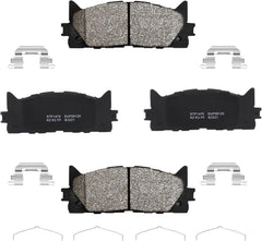 GARVEE Front Brake Pads with Hardware 4 PCS Ceremic Brake Pads Set - 6S929 / Black