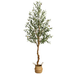 GARVEE Artificial Olive Tree 6FT Tall - Realistic PE Trunk, Lifelike Leaves & Fruits, Silk Material, Adjustable Branches, Home & Office Decor