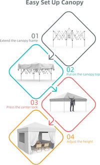 10ft x10ft Pop Up Canopy Tent with 4Pcs Sidewalls, Portable Instant Commercial Canopy with 4 Stakes, 4 Ropes, 4 Sandbags for Farmers' Market, Patio, Outdoor, Camping