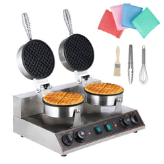 Garvee Commercial Electric Waffle Cone Maker Stainless Steel Ice Cream Waffle Cone Machine Nonstick Mold for Restaurant, Bakeries, Snack Bar Use (110V 2400W)