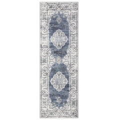 GARVEE Washable Runner Rug 6ft Vintage Floral Area Rugs Non Slip Entryway Rug Laundry Rug Runner Distressed Floor Carpet Runners for Hallways Laundry Room Kitchen Mat Bathroom Rug 2'x6' Blue