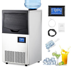 GARVEE  140Lbs/24H, Ice Maker, 300W, 22Lbs Bin, 2 Inlet Modes, Stainless Steel, Under Counter/Freestanding, Ideal for  Home/Shop/Office/Bar