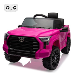 GARVEE 12V Ride on Car for Kids, Licensed Toyota Ride on Truck, Battery Powered Electric Car with Remote Control, MP3, LED Lights, Suspension System, Double Doors, Safety Belt, Ride On Toys for Boys Girls - Rose