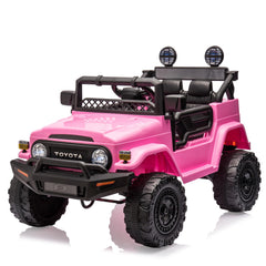 GARVEE 12V Ride on Car for Kids, Licensed Toyota Ride on Truck, Battery Powered Electric Kids Car with Remote Control, Music, LED Lights, Suspension System, Double Doors, Safety Belt,Ride On Toy - Pink