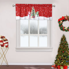 GARVEE Christmas Valance Curtain Cafe Curtain Curtains Window Treatment Rod Pocket for Home Decor 1 Panel for Bathroom, Living Room Christmas Decoration