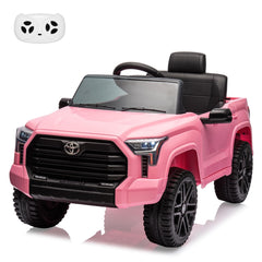 GARVEE 12V Ride on Car for Kids, Licensed Toyota Ride on Truck, Battery Powered Electric Car with Remote Control, MP3, LED Lights, Suspension System, Double Doors, Safety Belt, Ride On Toys for Boys Girls - Pink