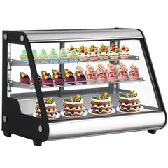 GARVEE Commercial Refrigerator Display, 130L/4.6 Cu. FT Countertop Refrigerator Display Case, Commercial Fridge Display Refrigerator, Double-Layered Glass Display Refrigerator With LED Lights, Auto Defrost