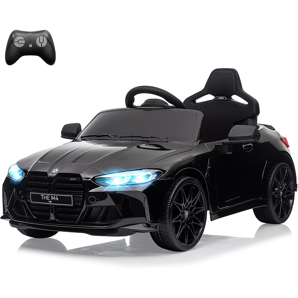 GARVEE 12V Electric Ride On Car w/RC,Licensed by BMW M4 Toddler Electric Vehicle for 37-83 Months,Power Wheels for Boys Girls, with Suspension System,3 Speeds, Bluetooth, MP3, Double Door, LED Light - Black