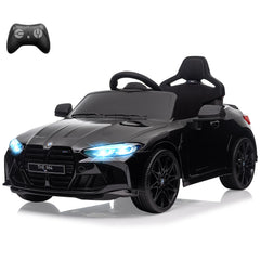 GARVEE 12V Electric Ride On Car w/RC,Licensed by BMW M4 Toddler Electric Vehicle for 37-83 Months,Power Wheels for Boys Girls, with Suspension System,3 Speeds, Bluetooth, MP3, Double Door, LED Light - Black