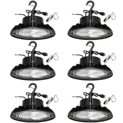 GARVEE UFO Led High Bay Light, High Bay Led Shop Light 5000K Daylight, 150W, 25000 Lm, Dimmable 1-10V, Ip65 Waterproof, High Bay Light for Warehouse Factory Barn,6 PCS