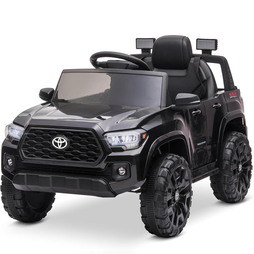 GARVEE 12V Toyota Tacoma Kids Car, Spring Suspension, with LED Light - Black