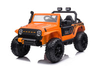 GARVEE 24V Kids 2 Seater Ride On Truck Car Electric Vehicles w/Remote Control, 4-Wheeler Suspension, 4x55W Powerful Engine, 4WD Battery Powered, LED Lights, Soft Braking - Orange