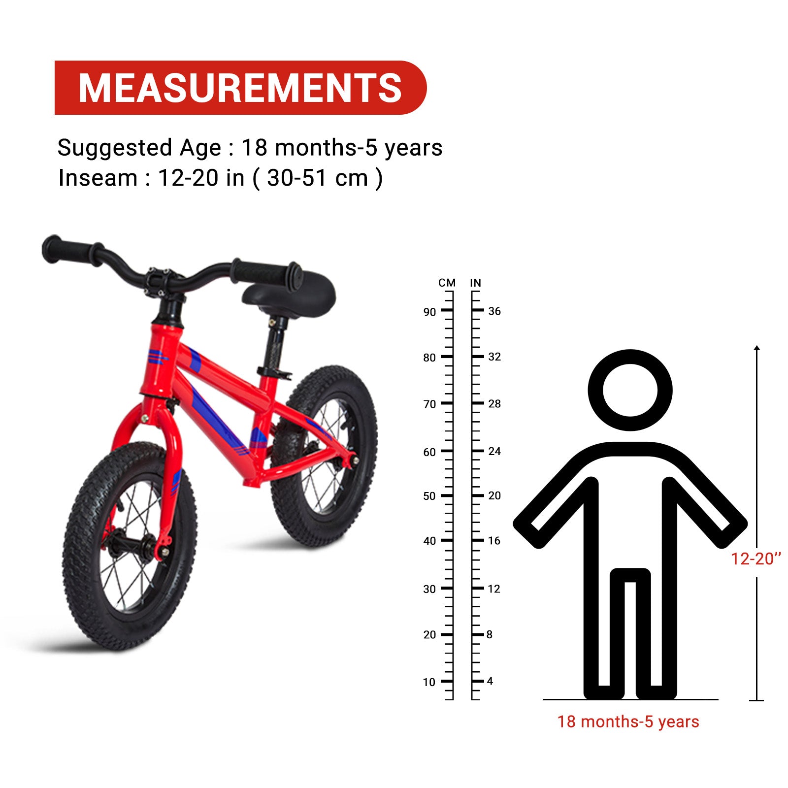 GARVEE Balance Bike Lightweight Toddler Bike for 2-6 Year Old Boys and Girls - No Pedal, Adjustable Handlebar and Seat, Aluminium, EVA Tires - Red