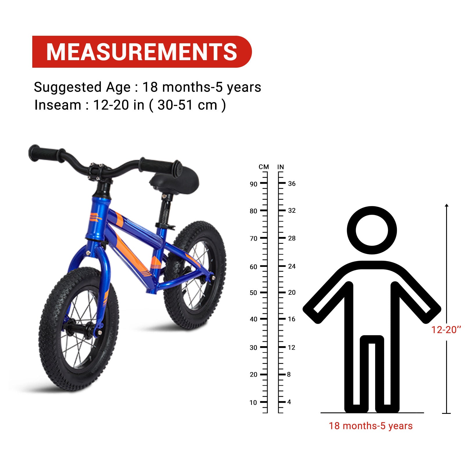 GARVEE Balance Bike Lightweight Toddler Bike for 2-6 Year Old Boys and Girls - No Pedal, Adjustable Handlebar and Seat, Aluminium, EVA Tires - Blue