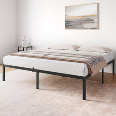 GARVEE 14 Inch King Bed Frame, 14 Inch High Platform Metal King Size Bed Frame, Bed Frames King Size with Storage Space Under Frame, No Box Spring Needed, Easy Assembly, Noise Free, Black (King)