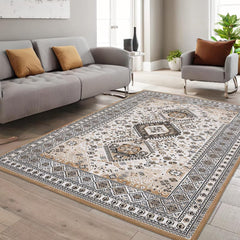 Garvee Boho Area Rug 5x7 Washable Vintage Rug for Living Bedroom Dining,Oriental Vintage Carpet, Large Indoor Non-Slip Non-Shedding Print Rugs for Home Decor