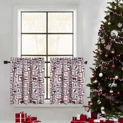 GARVEE Christmas Short Curtains, Green Snow Man Christmas Window Curtains for Kitchen Living Room Bedroom Bathroom, 2 Panels Boho Xmas Home Decor Rod Pocket Half Window Cafe Curtains, 26