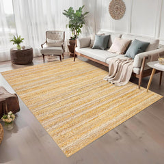 GARVEE Washable 8x10 Rug Living Room Rug Low Pile Soft Bedroom Rug Non Slip Nursery Rug Modern Rug Woven Print Accent Rug Non Shedding Stain Resistant Rug for Dining Classroom Office, Natural