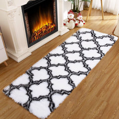 GARVEE Shag Area Rug 2x6 Ultra Soft Runner Rug Moroccan Trellis Shaggy Rug Comfy Plush Rug Runner Non-Slip Fuzzy Indoor Carpet for Living Room Bedroom Kid's Room Fluffy Bedside Long Rug White