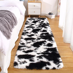 GARVEE Shag Area Rug 2x6 Ultra Soft Runner Rug Modern Plush Shaggy Rug Comfy Tie-Dyed Rug Runner Non-Slip Fuzzy Indoor Carpet for Living Room Bedroom Kid's Room Fluffy Bedside Long Rug Black White