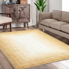 JOLENE.K Rug Modern Bordered 8x10 Area Rug for Living Room Dining Room Rug Bedroom Carpet Indoor Non Skid Rubber Backed Area Rugs, Natural