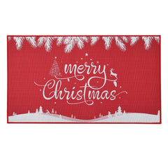 GARVEE Christmas Doormat Merry Xmas Door Mat Non-Slip Indoor Outdoor Front Door Doormat Living Room Bedroom Entrance Rug Kitchen Floor Mat Happy Xmas Floor Decor Home Festive Decoration Red 20