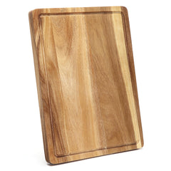 Cutting Board, 18x12 Large Acacia Wooden Cutting Board for Kitchen, Edge Grain Wood Chopping Board with Juice Groove and Handles, Pre-Oiled Carving Tray for Meat & Cheese