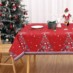 GARVEE Christmas Decoration Rectangle Tablecloth Xmas Table Cloth Waterproof and Washable Holiday Decorative Cover for Outdoor, Indoor Party Kitchen Dining Room, 60 x 84 Inch, 180GSM, Red